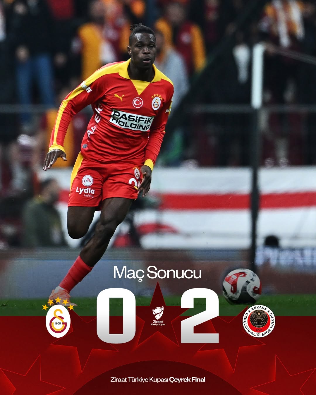 Galatasaray - Gençlerbirliği Maçı Sonucu: 0-2