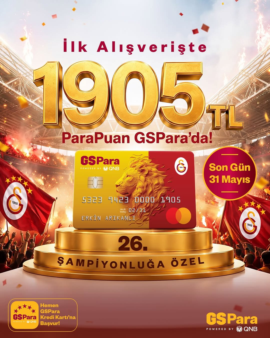 Galatasaray'ın 26. Şampiyonluğunu GSPara ile Kutluyor!