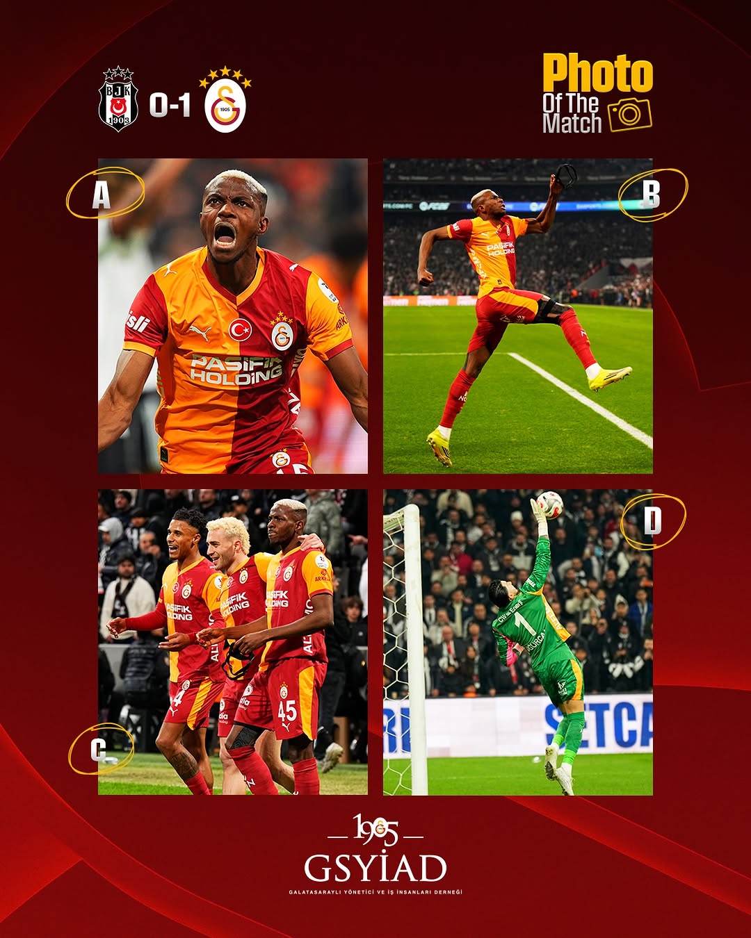 Galatasaray Spor Kulübü, Gecenin En Güzel Sarı Kırmızı Karelerini Seçiyor