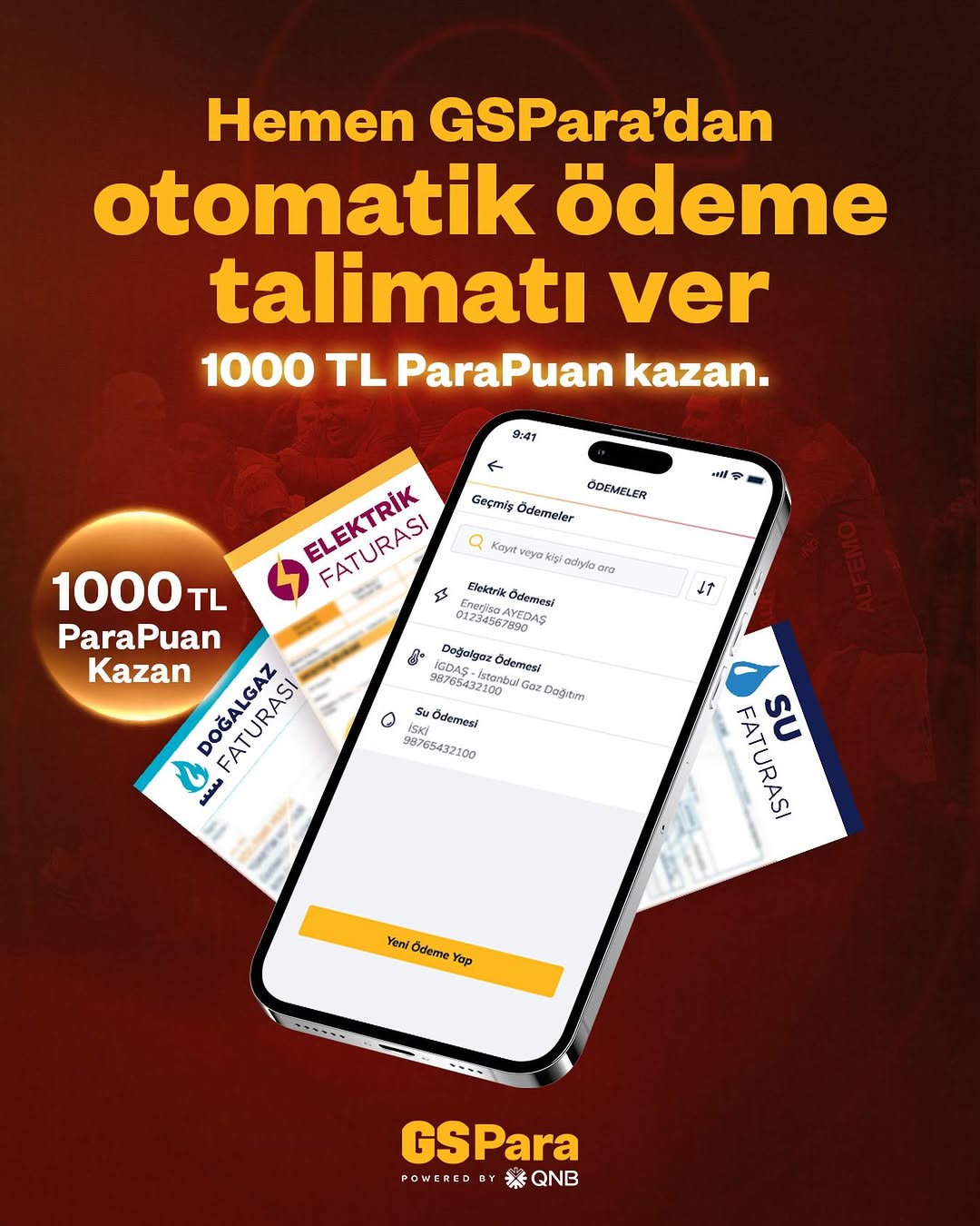 GSPara ile Otomatik Fatura Talimatı Ver, Toplam 1000 TL ParaPuan Kazan!