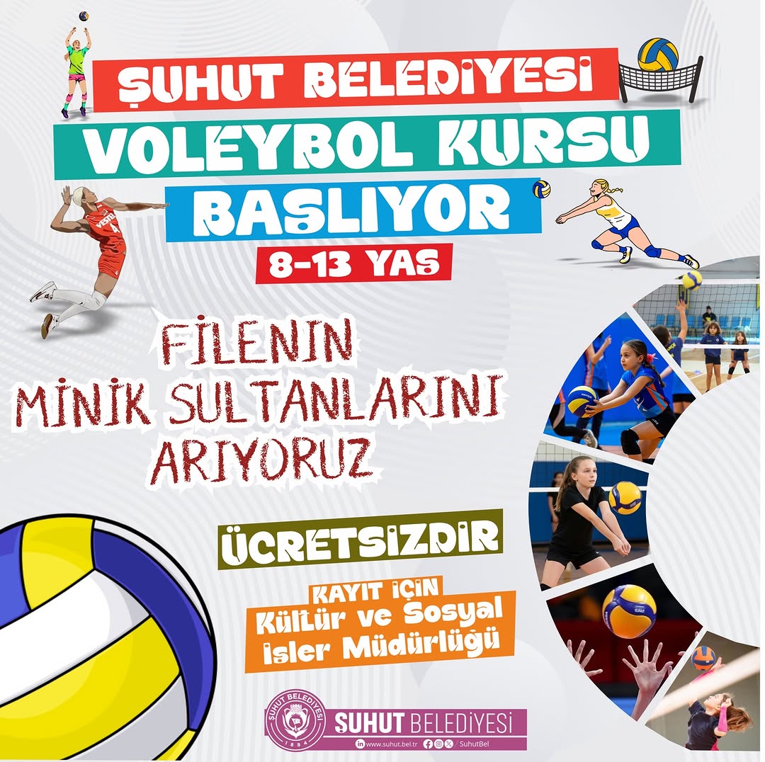 Şuhut Belediyesi Voleybol Kursu Başlıyor!