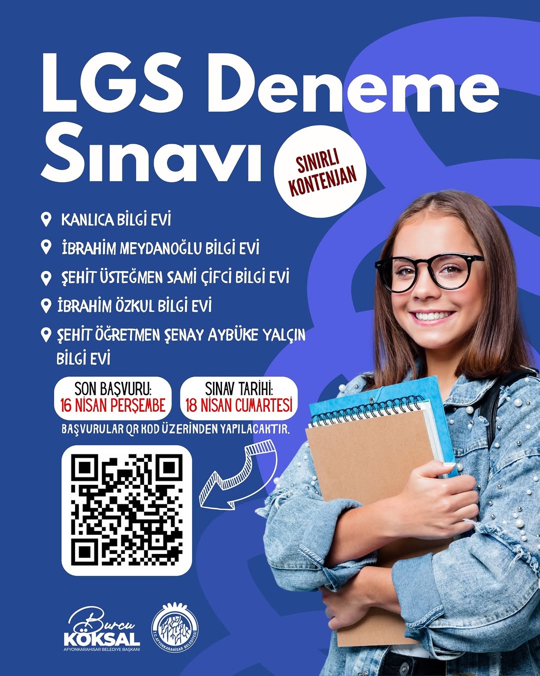 T.C. Afyonkarahisar Belediyesi Bilgi Evlerinde Ücretsiz LGS Deneme Sınavları Düzenliyor