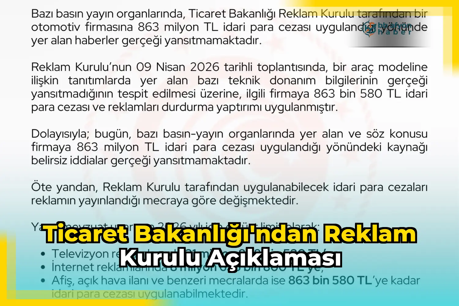 Ticaret Bakanlığı'ndan Reklam Kurulu Açıklaması