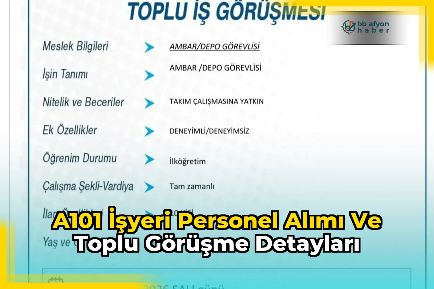A101 İşyeri Personel Alımı ve Toplu Görüşme Detayları