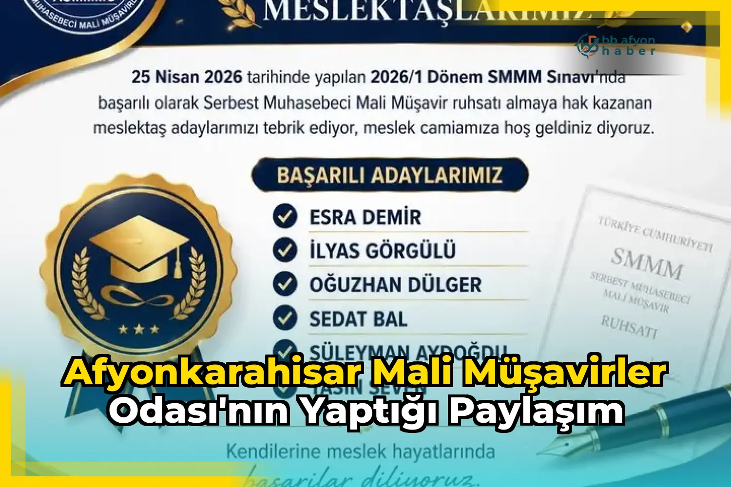 Afyonkarahisar Mali Müşavirler Odası'nın Yaptığı Paylaşım