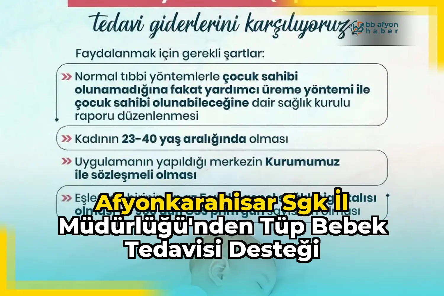 Afyonkarahisar Sgk İl Müdürlüğü'nden Tüp Bebek Tedavisi Desteği