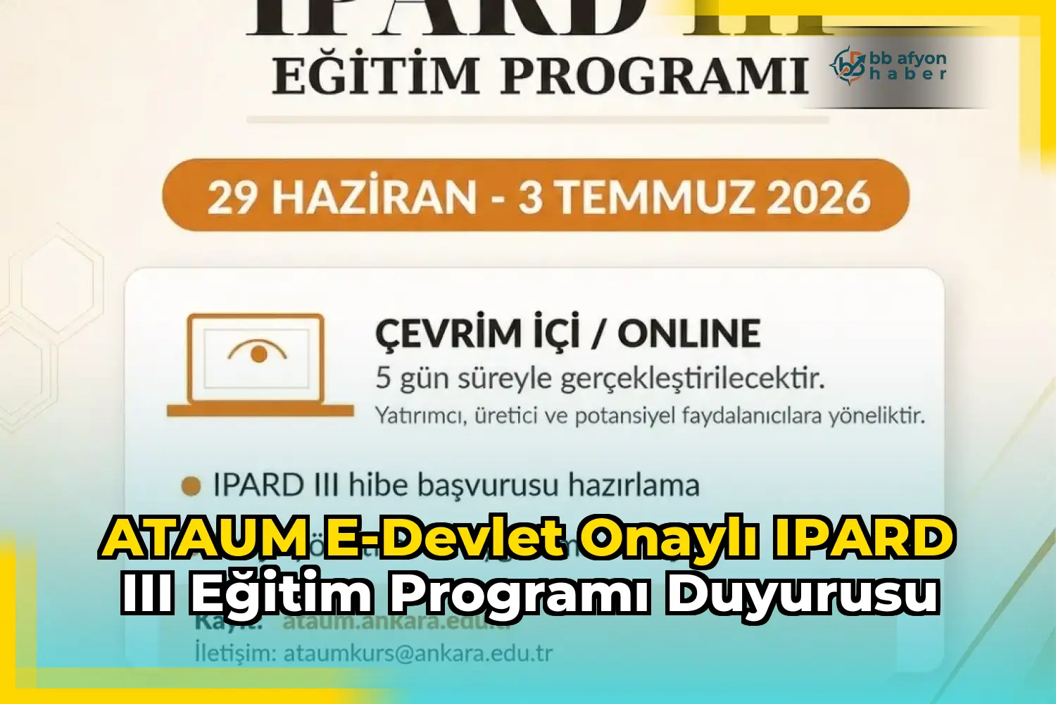 ATAUM E-Devlet Onaylı IPARD III Eğitim Programı Duyurusu