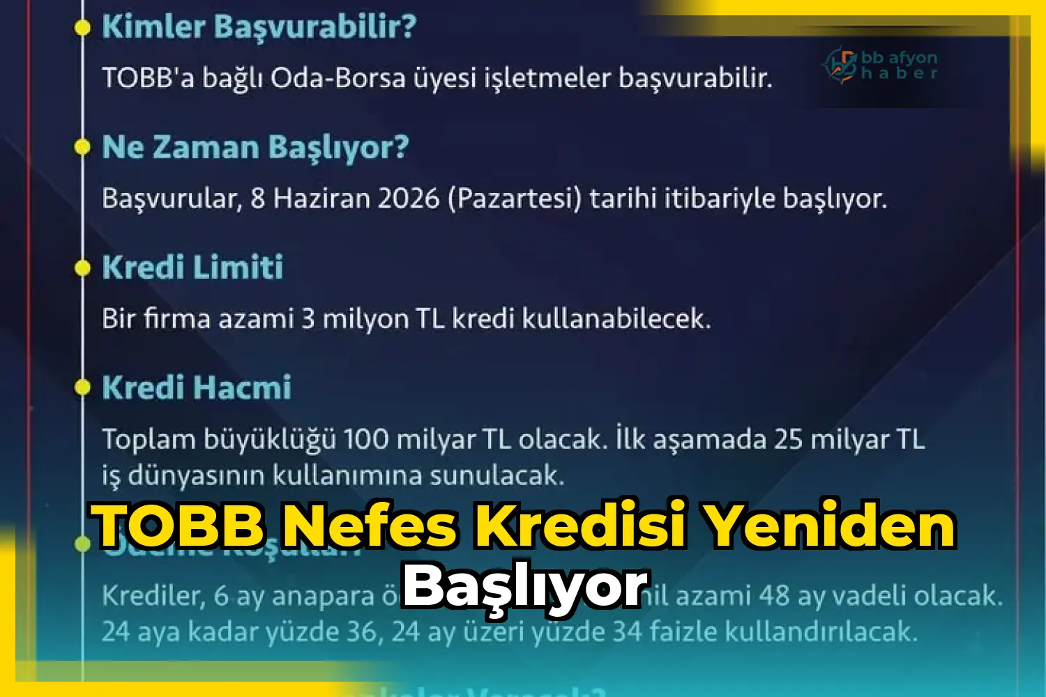 TOBB Nefes Kredisi Yeniden Başlıyor