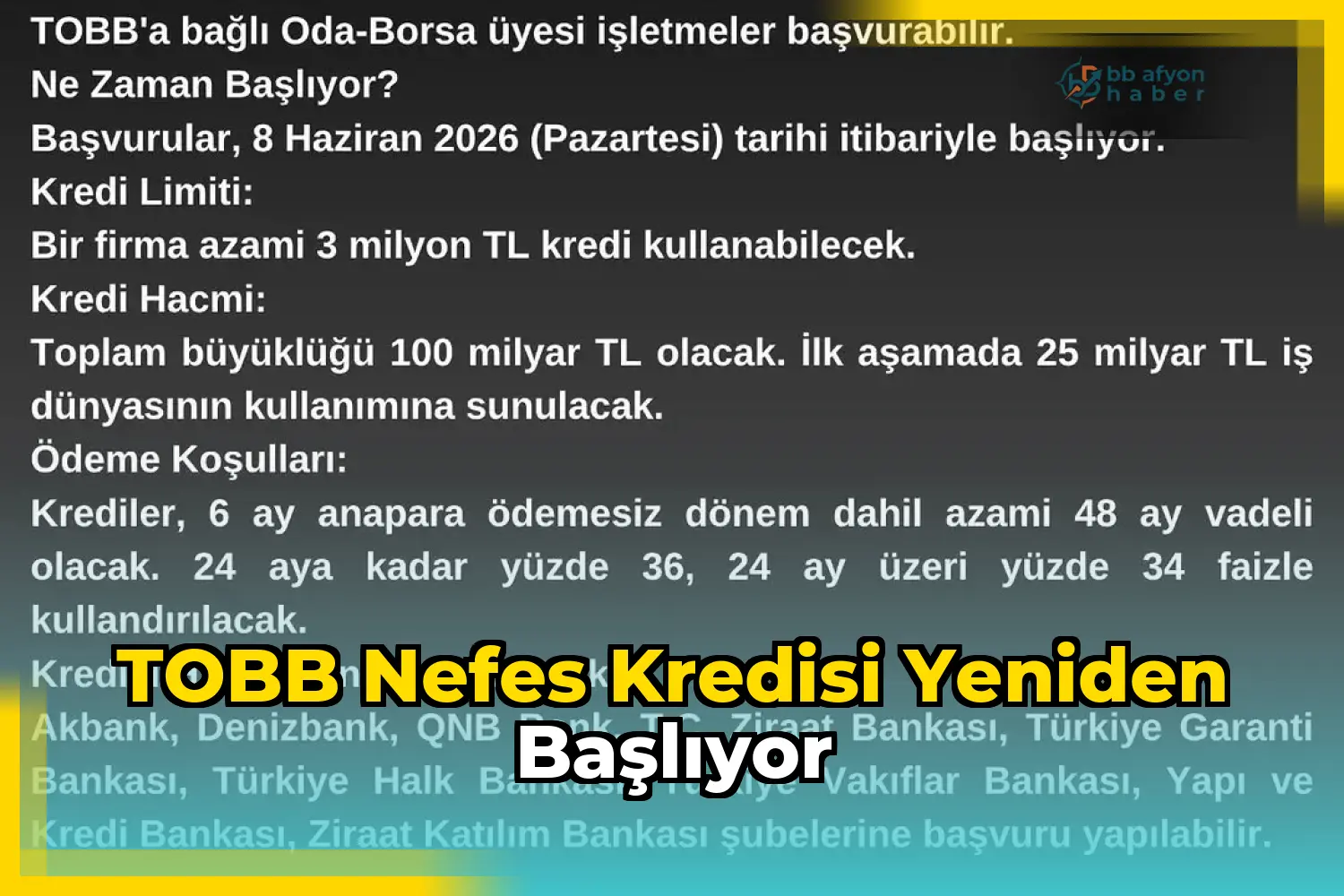 TOBB Nefes Kredisi Yeniden Başlıyor