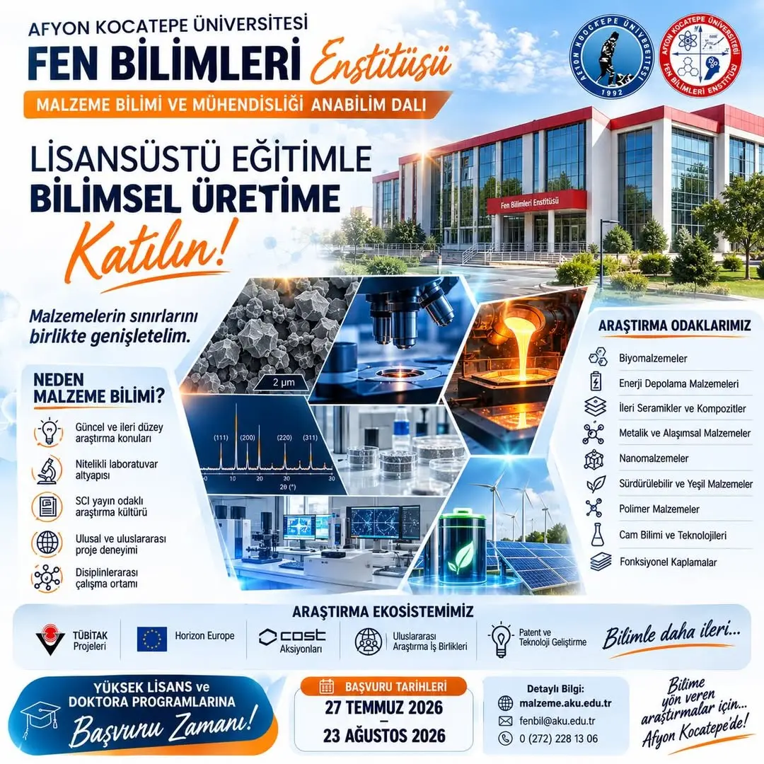 Afyon Kocatepe Üniversitesi'nden Lisansüstü Programlara Başvuru Duyurusu