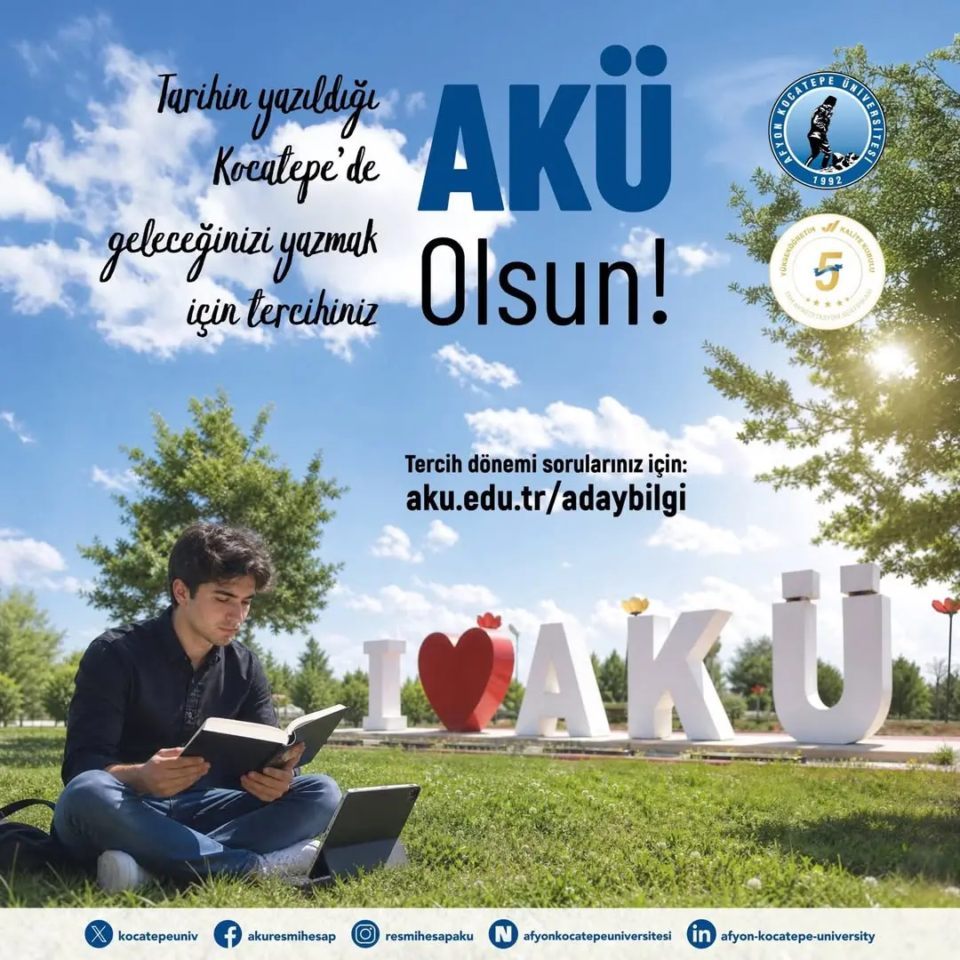 Afyon Kocatepe Üniversitesi Tercih Zamanı Geldi! Lisans, Ön Lisans ve Yüksek Lisans Programları Hakkında Bilgi