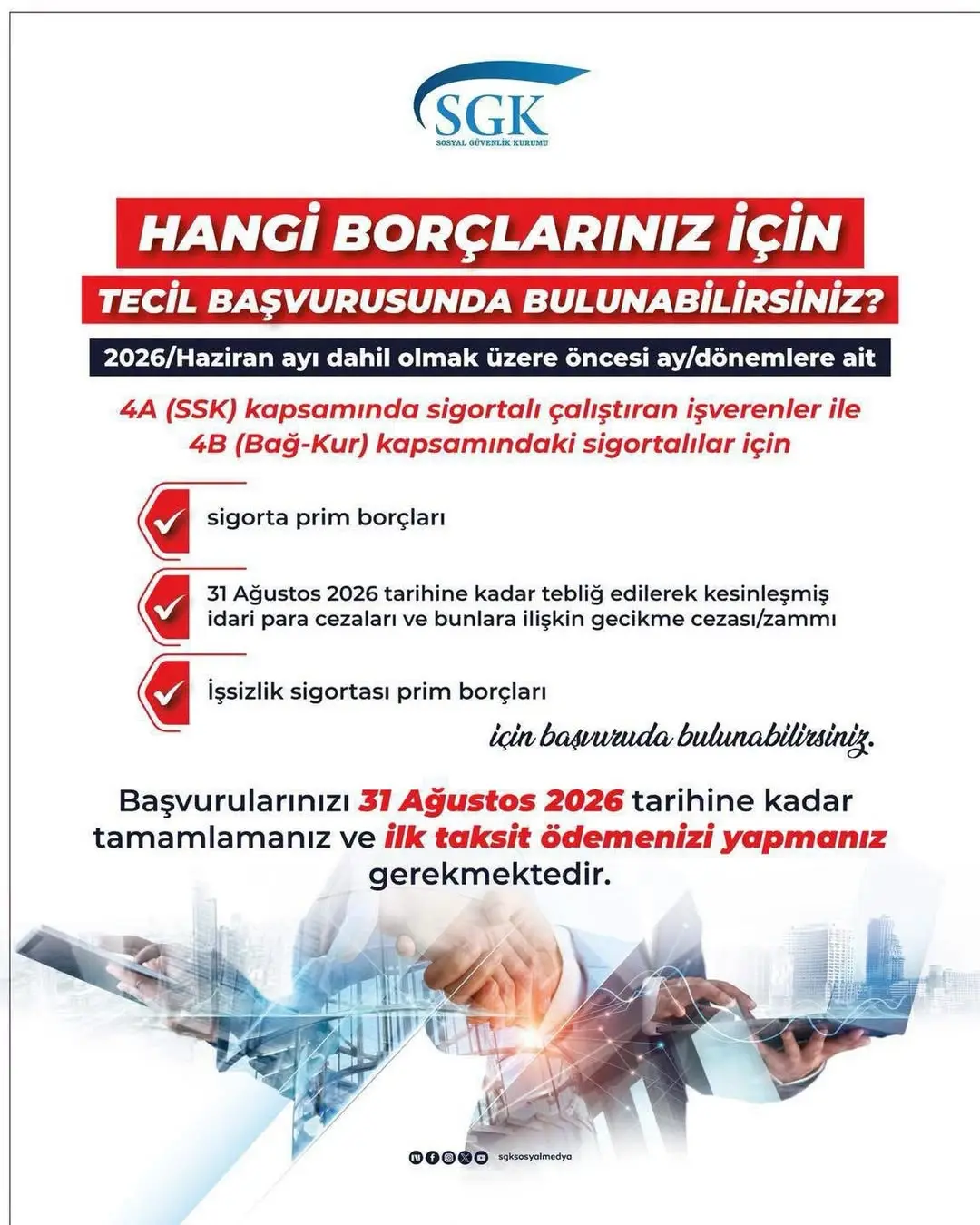 Afyonkarahisar Sgk İl Müdürlüğü'nden Önemli Duyuru