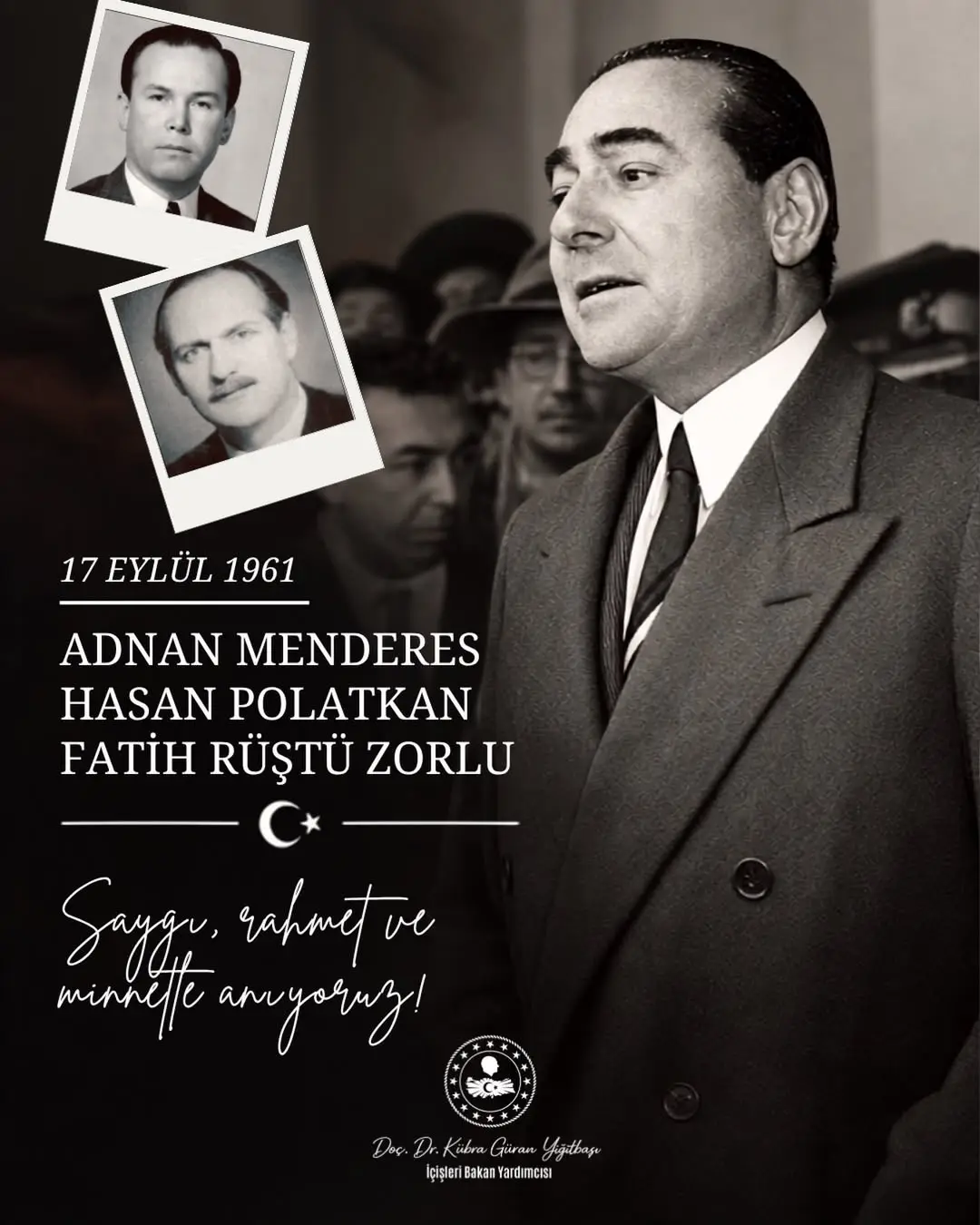 Başbakan Adnan Menderes ve Bakanlarının 27 Mayıs'ta İdam Edilmesi Anıldı