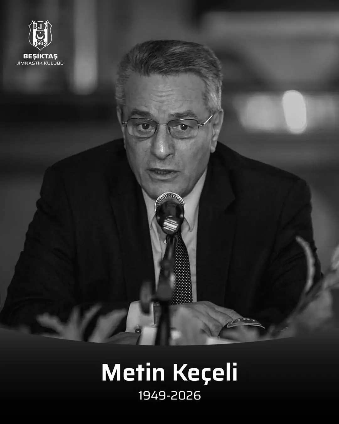 Beşiktaş Spor Kulübü'nden Metin Keçeli'ye Vefat Başsağlığı Mesajı