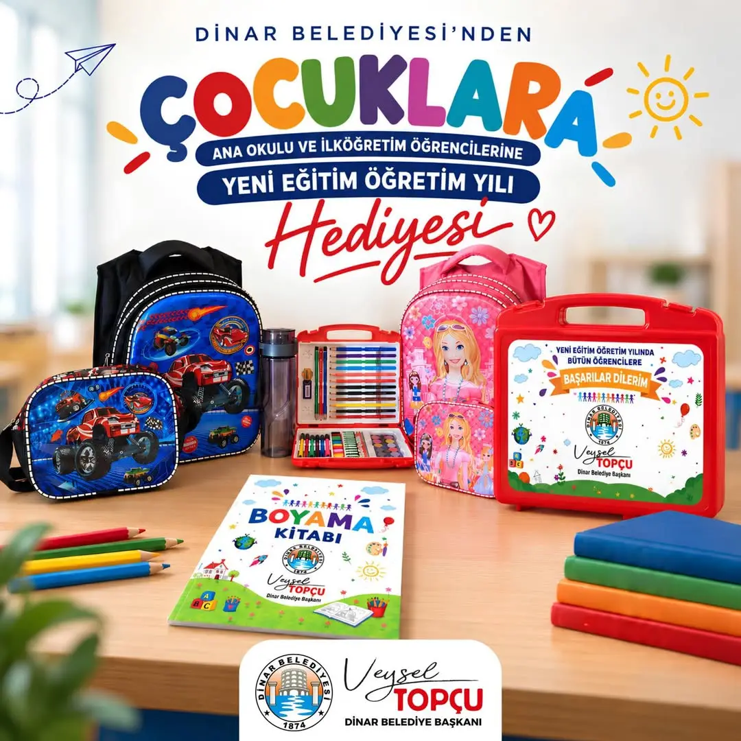 Dinar Belediyesi'nden Çocuklara Yeni Eğitim Öğretim Yılı Hediyesi