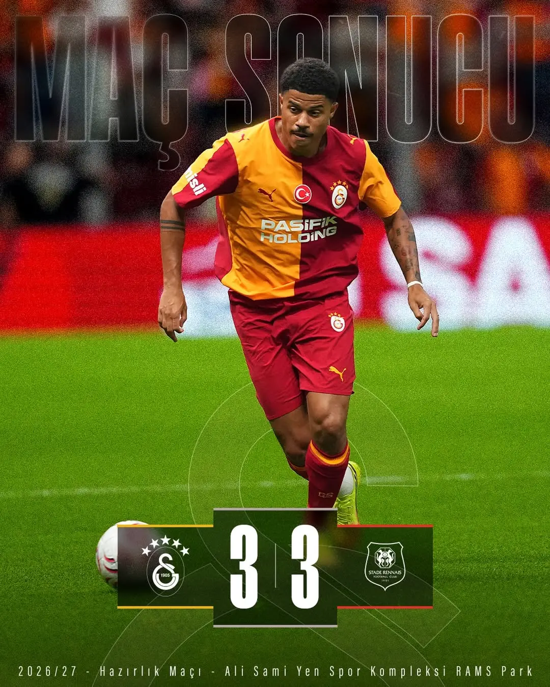 Galatasaray 3-3 Stade Rennais FC Hazırlık Maçı Sonucu