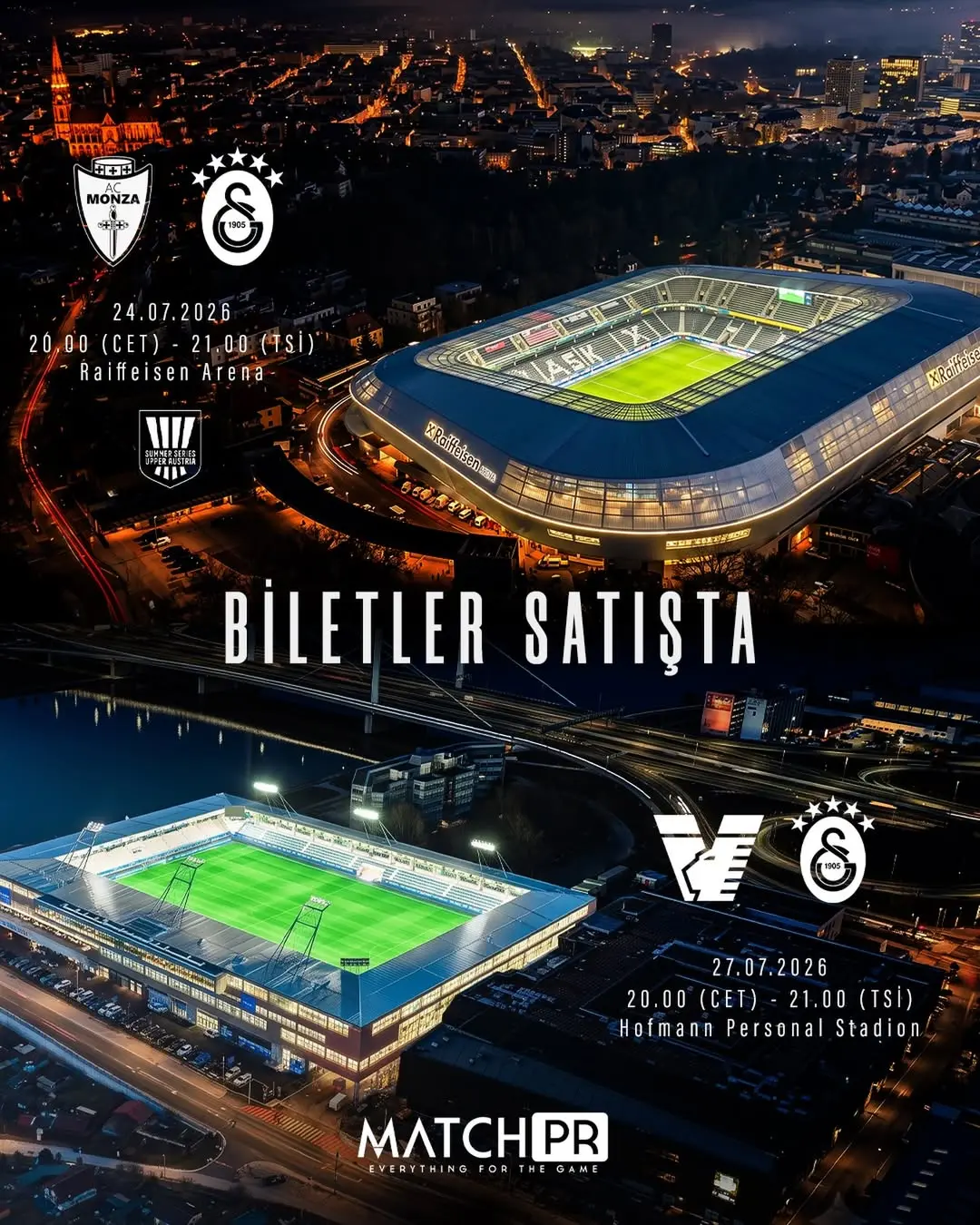 Galatasaray'ın Avusturya Hazırlık Kampı Maçları için Bilet Satışları Devam Ediyor