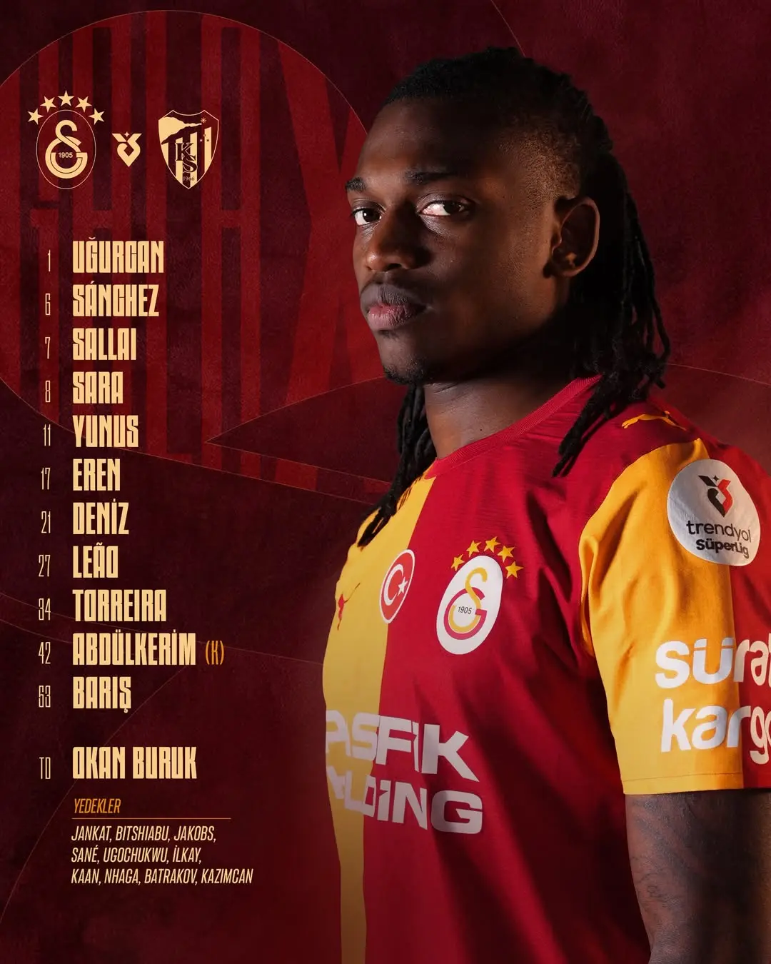 Galatasaray'ın Kocaelispor Maçı Kadrosu Belli Oldu
