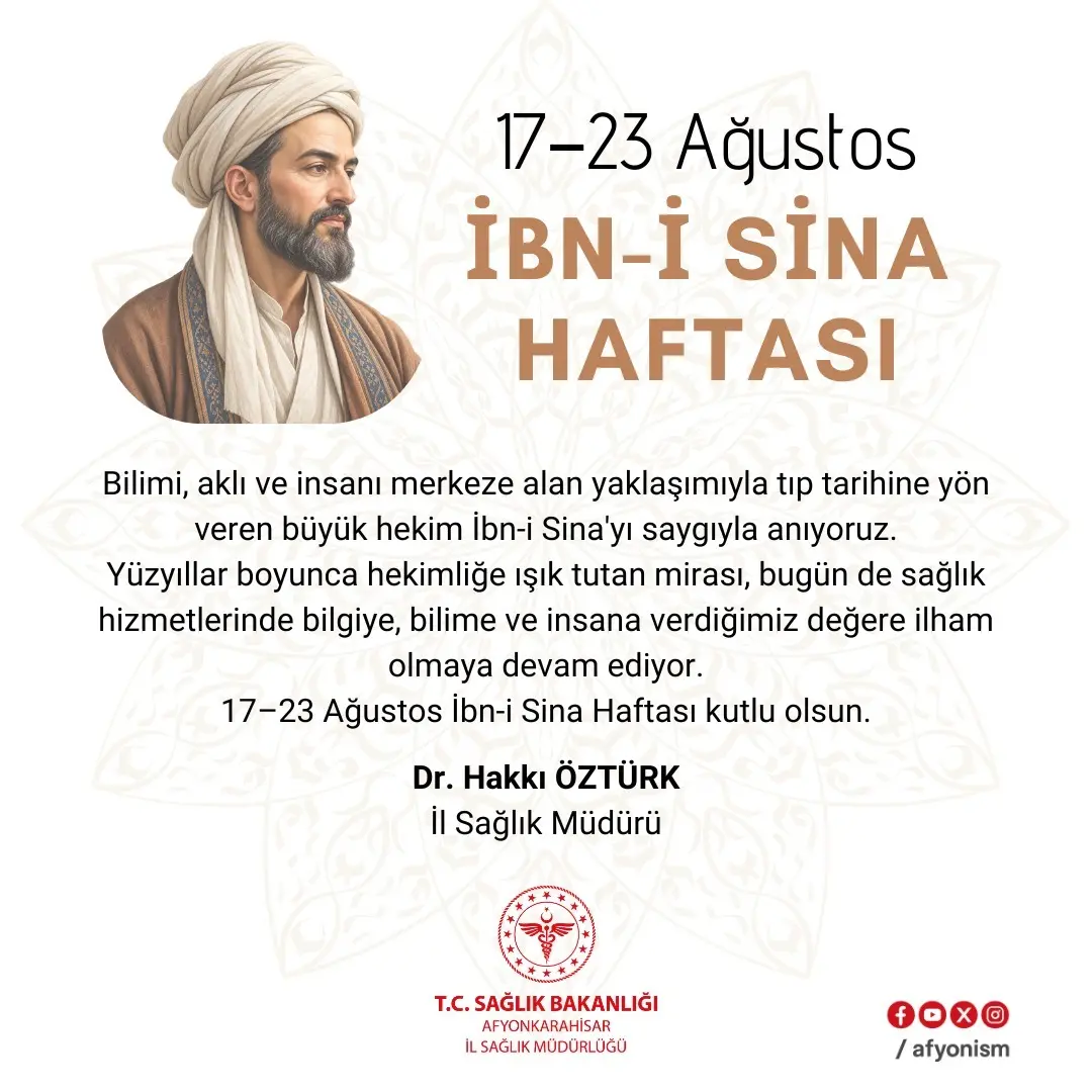 İbn-i Sina Haftası Kutlamaları Afyonkarahisar İl Sağlık Müdürlüğü'nden