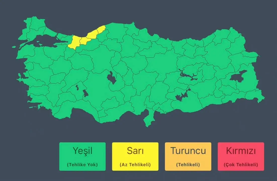 Meteoroloji Genel Müdürlüğü'nden Alınan Son Hava Durumu Raporu