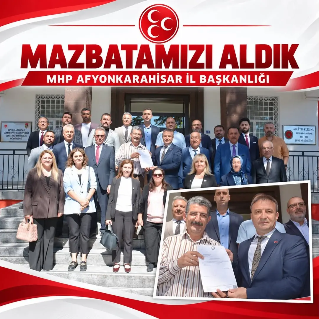 MHP Afyonkarahisar İl Başkanı Ahmet Kahveci ve Yönetim Kurulu Üyeleri Mazbatalarını Aldı