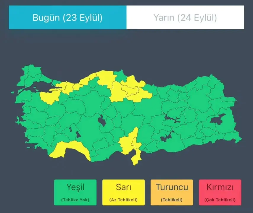T.C. İçişleri Bakanlığı Meteorolojik Uyarıları